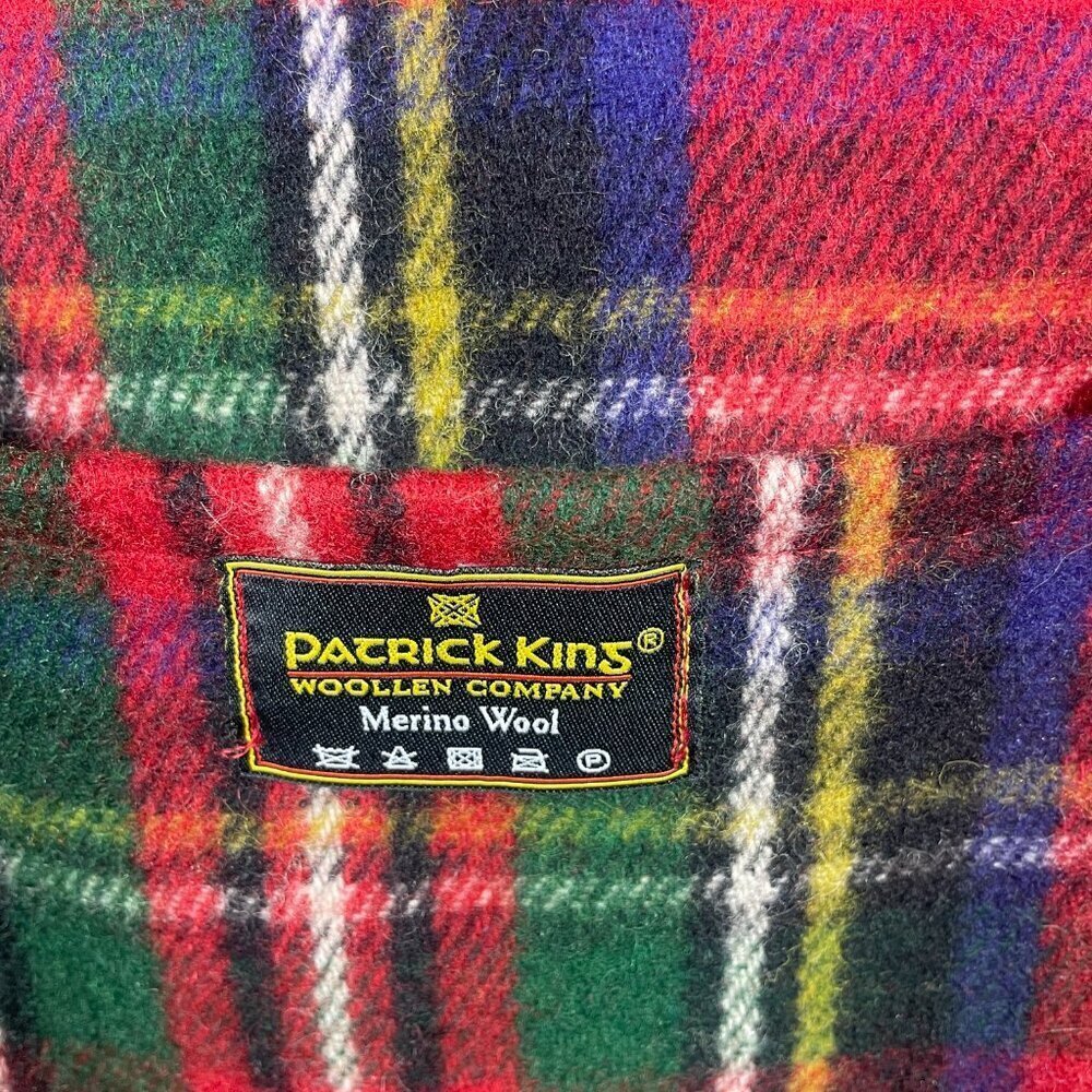 PATRICK KING WOOLEN CO Pocket Scarf Red Deluxe Wool Tartan Plaid Royal Stewart! - Picture 2 of 5